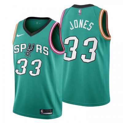 Nike San Antonio Spurs #33 Tre Jones Men's 2022-23 City Edition NBA Jersey - Cherry Blossom Teal Men's